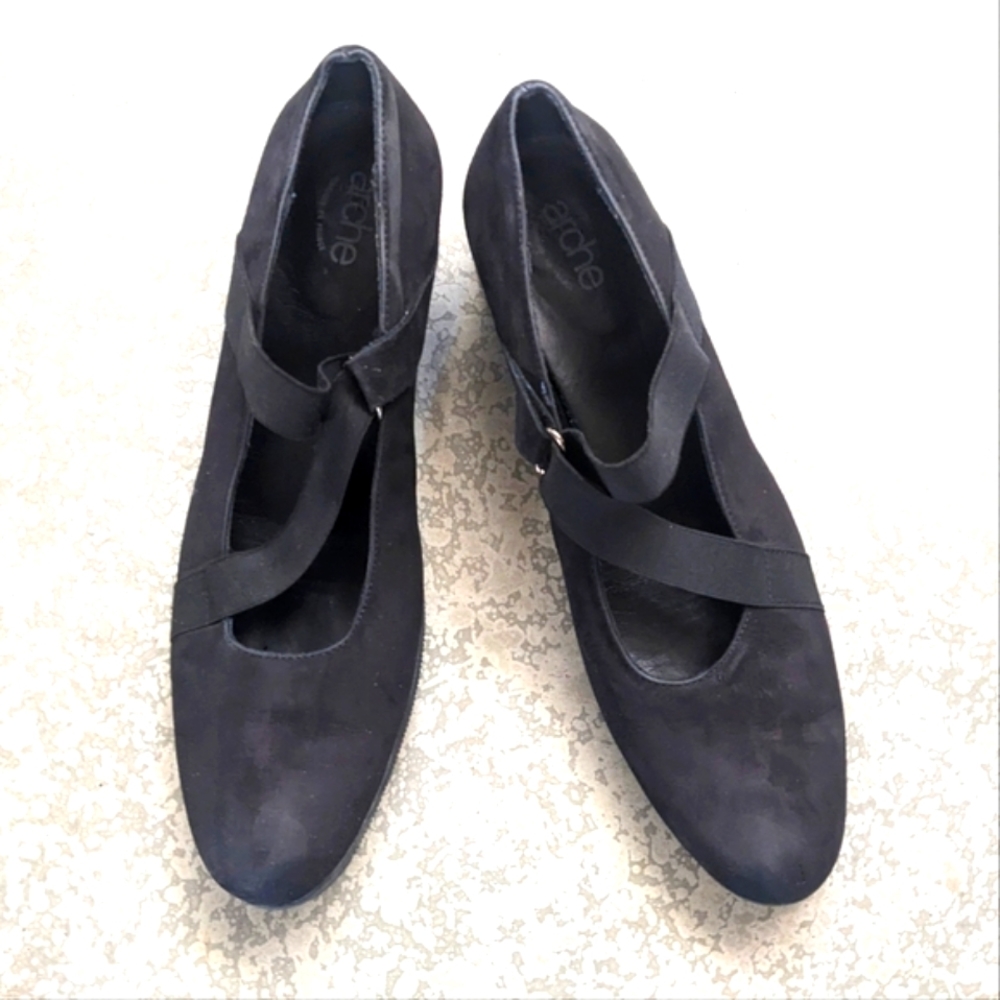 Arche Ln Suede Mary Jane Wedge Heel Loafer 42